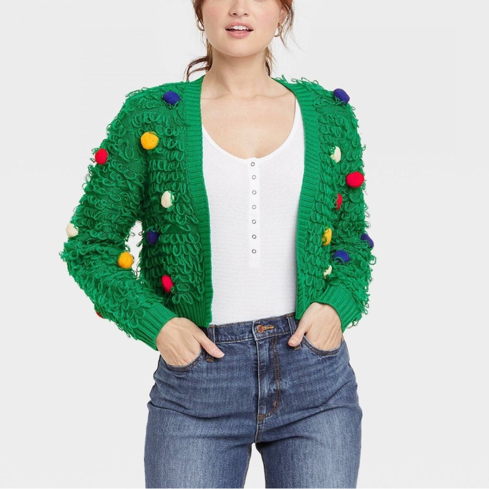 Fun open cardigan perfect for holidays!